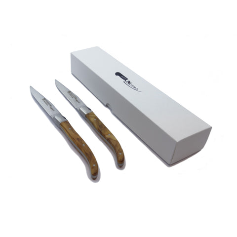 Laguiole 4" Steak Knife - Olive Wood Handle (set of 2)