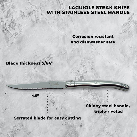 Laguiole Steak Knife Set (6) – Pine Wood Block