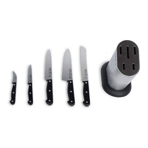 Nicul Master 6-Pc Knife Set - Stainless Steel Block