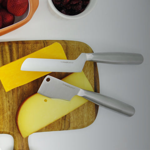 TopKnife 2-Pc Firm Cheese Knife Set - Magnetic Box Included