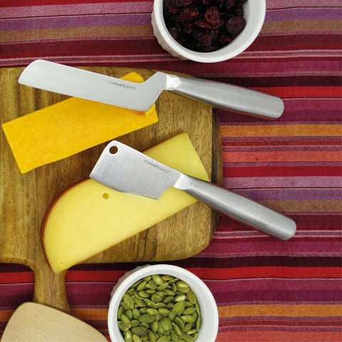 TopKnife 2-Pc Firm Cheese Knife Set - Magnetic Box Included