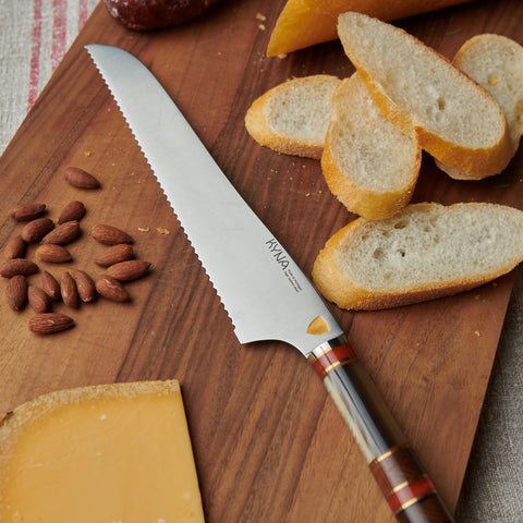 KYNA 9-1/2" Luxury Bread Knife - Hardwoods Handle