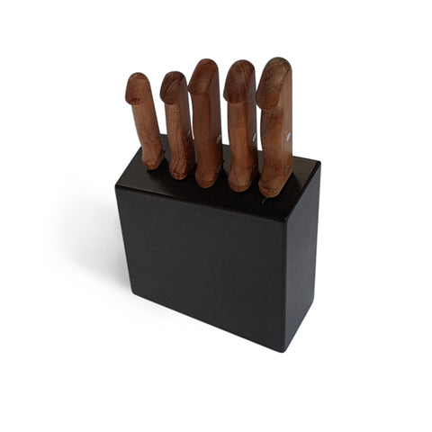 Curel 6-Pc Knife Block Set - Bubinga Wood Handle