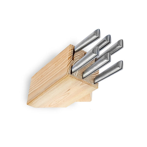 Curel Chef 7-Pc Knife Block Set - Stainless Steel Handle