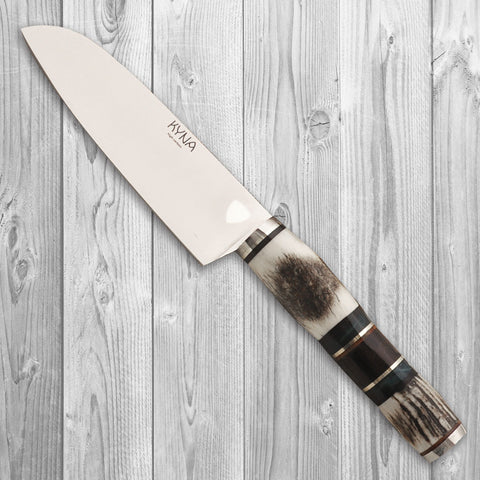 KYNA 5-1/2" Medium Santoku Knife - Deer Stag Horn Handle