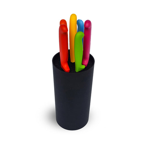Nicul Activa 7-Pc Knife Set - Plastic Block - Color PP handle