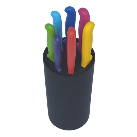 Nicul Activa 8-Pc Knife Set - Plastic Block - Color PP Handle