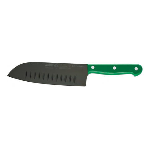 Nicul Master 7" Santoku Knife - Titanium Blade - POM Handle